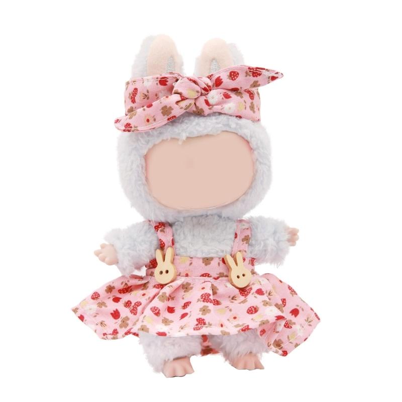 Fashionable Doll Clothes for 17cm Figure Dolls with Bowknot Hairband and Skirt Suitable for Adult Kids Doll Display