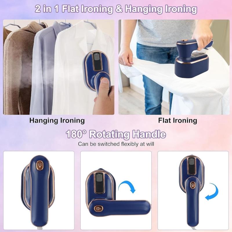 Handy Foldable Ironing MachineDevice Portable Garment Steamer Handheld Iron for Quick Fabric Steam RefreshsClothes 100ml