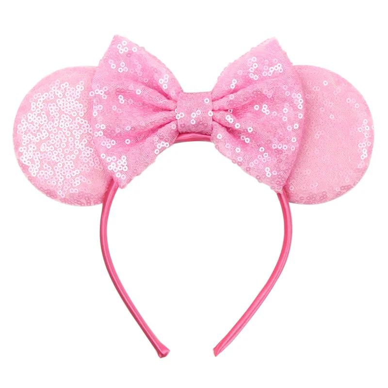 9.5 CM New Cute Glitter Crown Hairband Sequins Bows Mouse Ears Headband Kids Festival Party Cosplay Headband