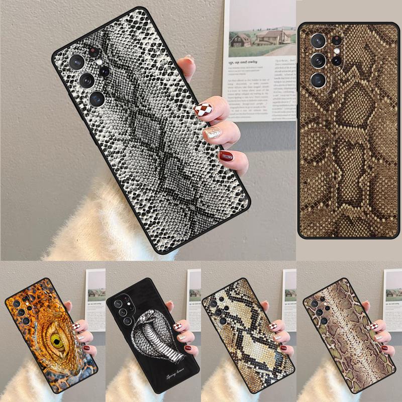 Snake skin texture soft TPU Phone Case For Samsung Galaxy note 10 pro S26 S25 S24 S23 S22 Ultra Plus S21 FE S20 Shockproof Cover