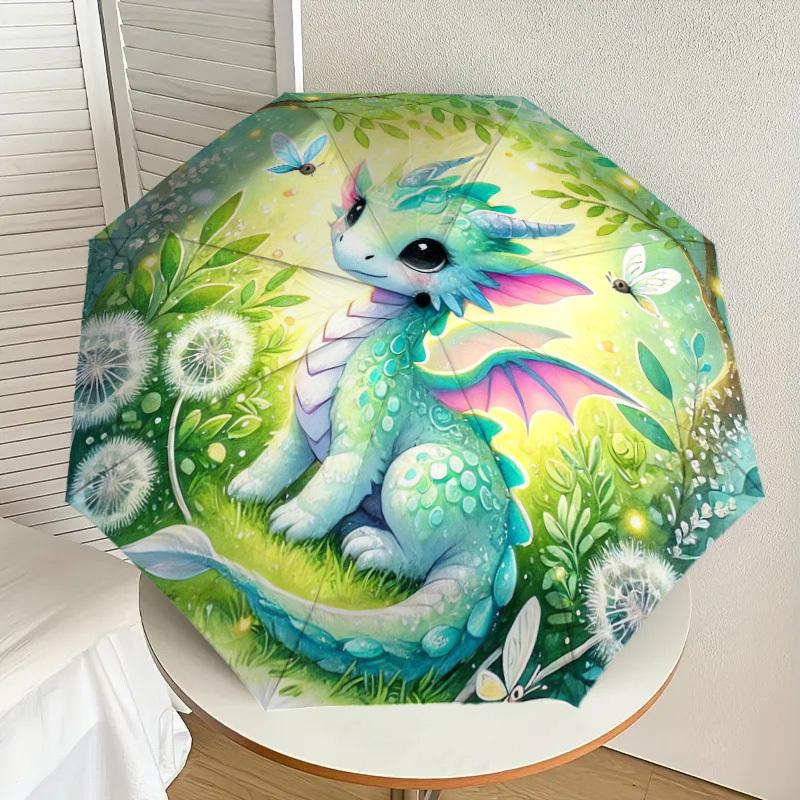 1pc dragon forest Pattern Umbrella Design Automatic Opening and Closing Umbrella, High-quality Travel Umbrella, Lightweight and Portable, -83