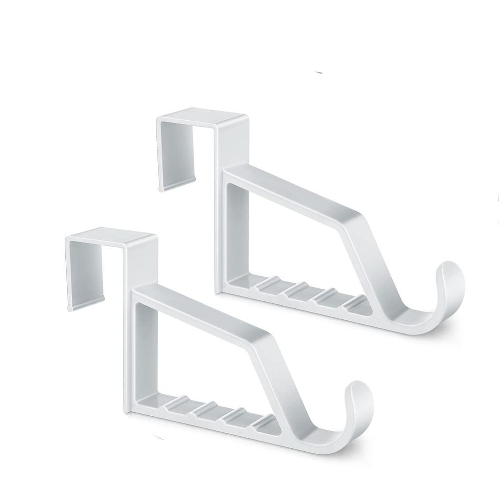 8 Pack Over The Door Hooks for Hangers - Extra Strong White Plastic Over Door Hook for Hanging Clothes, Towels Robes Hats Bag