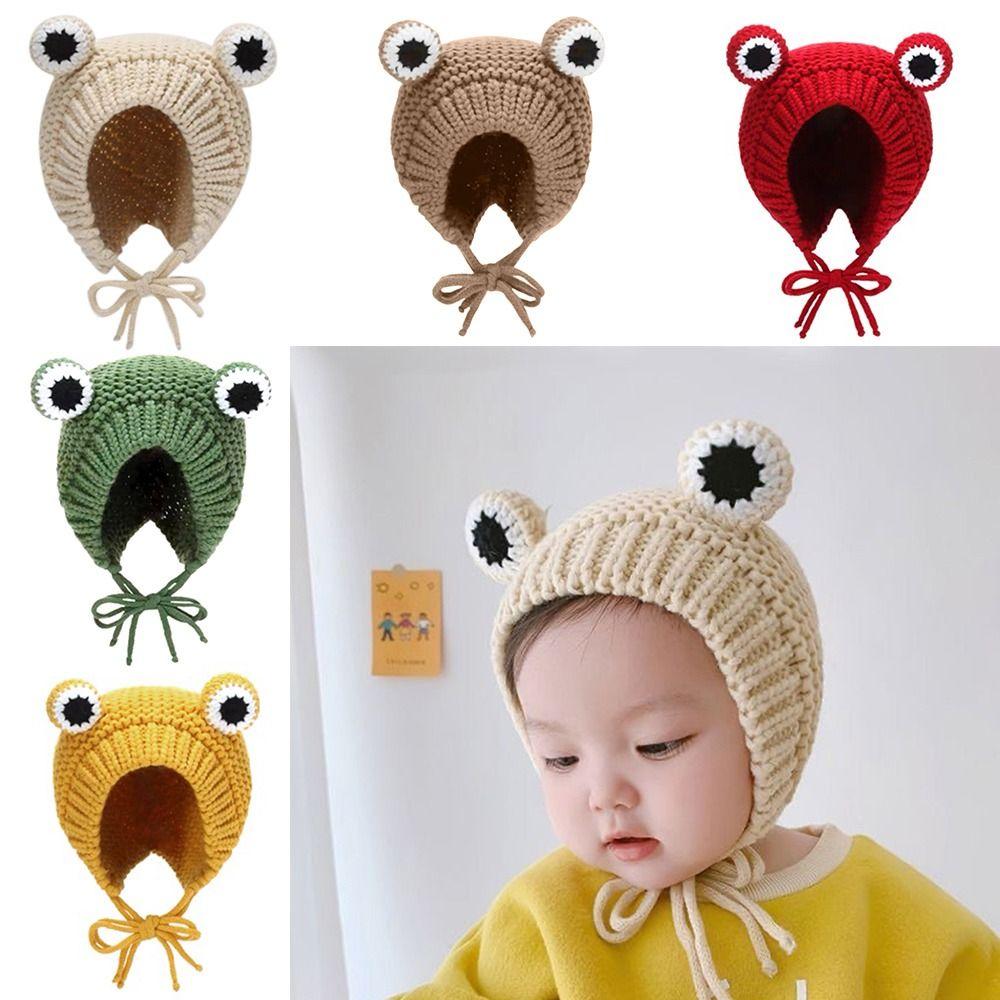 Warm Frog Knitted Hats Hip Hop Baby Children Beanie Caps Winter Autumn Hats Newborn Toddler