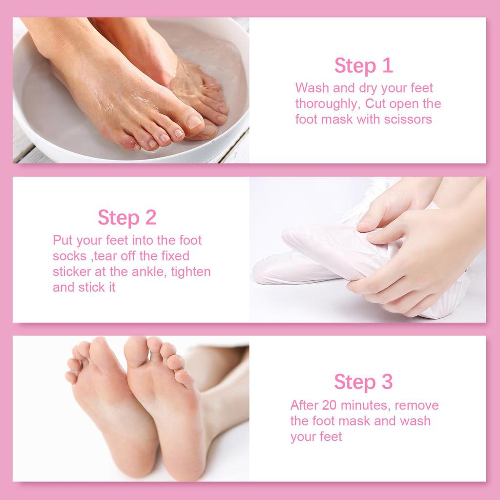 5 Packs Rose Moisturizing Foot Masks - Hydrating & Softening for Rough, Dry, Cracked Skin, Provides Intense Hydration for Silky-Smooth Feet