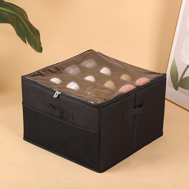 Cross-border Multi-functional Foldable Fabric Shoe Storage and Organizer Box with Lid