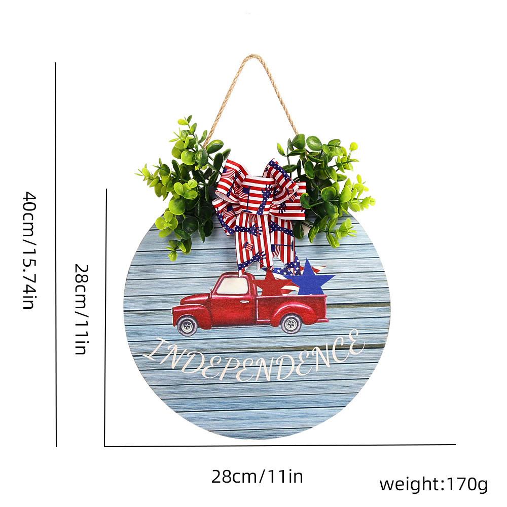 Round Wooden Exquisite Home Decor Sign For 4th Of July Featuring Colorful Imagery Patriotic