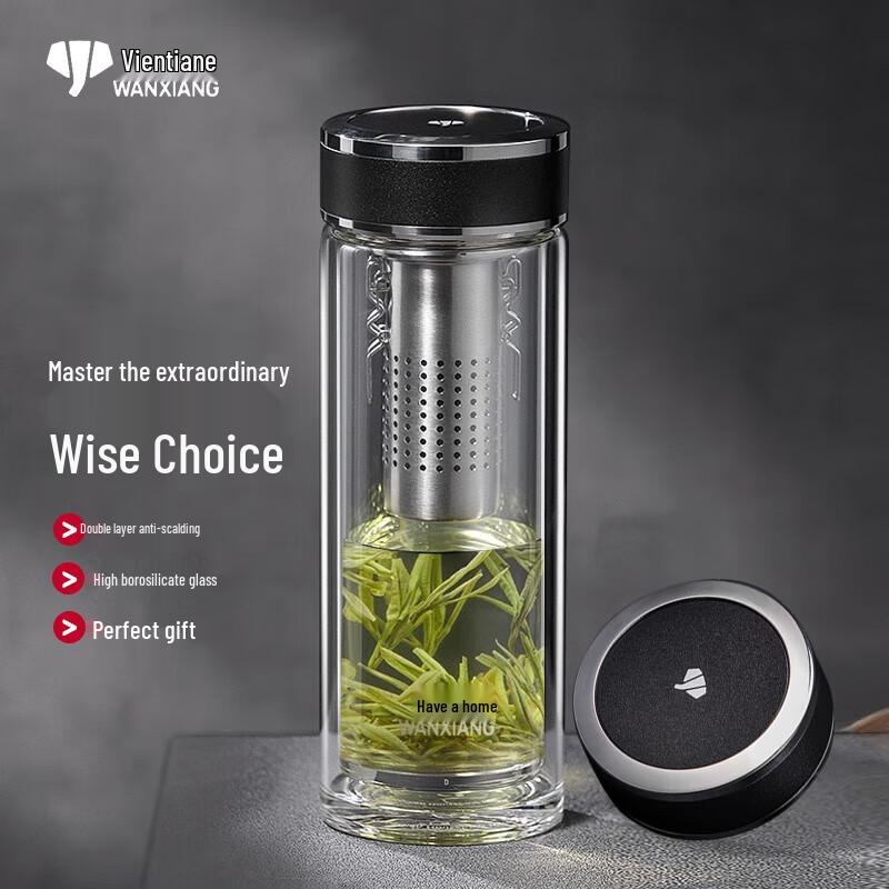 Portable Double-Layer Glass Tea Infuser Cup Gift Set
