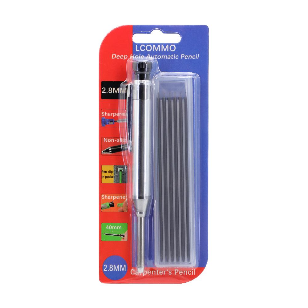 2.8mm Professional Metal Long Head Woodworking Mechanical Pencil or Lead Refills, for Carpenter Marking Engineering Drawing Tool