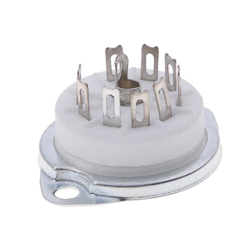 1Pc Chassis Mount 9Pin Ceramic Tube Socket For El84 Ecc82 6922 12Ax7