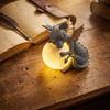 Holding Ball Resin Figurine Lamp, Battery Operated LED Decorative Light for Home Shelf Bedroom Desk