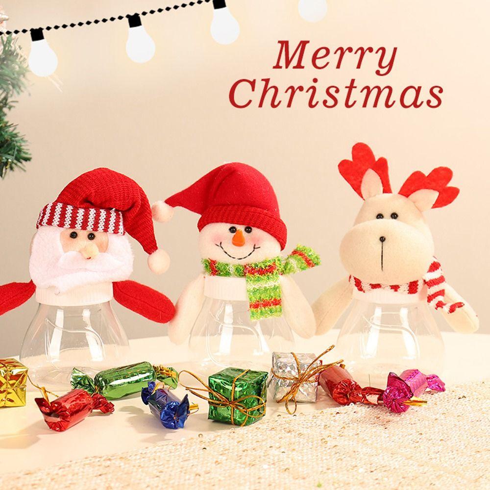 mpty Christmas Candy Jar Snowman Storage Bottle New Year Christmas Candy Box Child