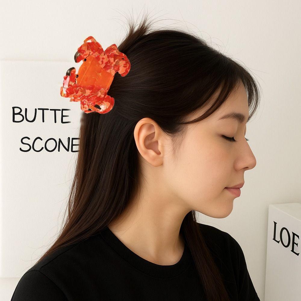 Sweet Ocean Animal Shark Clip Geometry Creative Hair Claw Crab Acetate Hair Clip Female