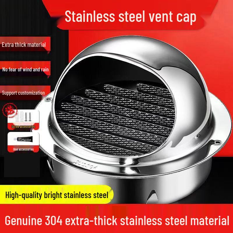 Regensichere Lüftungskappe aus 304 Edelstahl mit Lamellendesign
