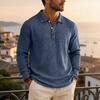 Men's Casual Long Sleeve Shirt in Slub Cotton Linen for Fall