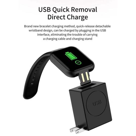 D20 Bluetooth-compatible Rechargeable Smart Watch Clock Calories Heart Rate Sleep Monitor