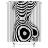 Abstract Black and White Body Art Waterproof Shower Curtain Heat Resistant Machine Washable Non-Transparent 180x180cm