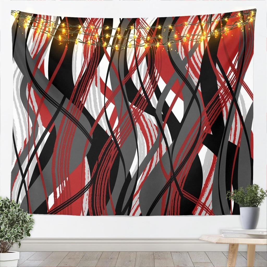 Black White Tapestry for Kids Boys Girls Modern Art Wall Art Abstract Bohemia Wall Hanging Blanket Bedroom Decor Microfiber