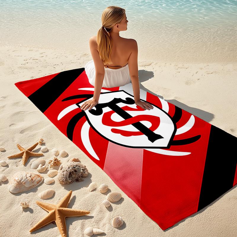 1pc Football Team (65) Beach Towel, Comfortable and Thick, and Swimming/Bath/Picnic/Camping Towel, Suitable for Seaside Beaches