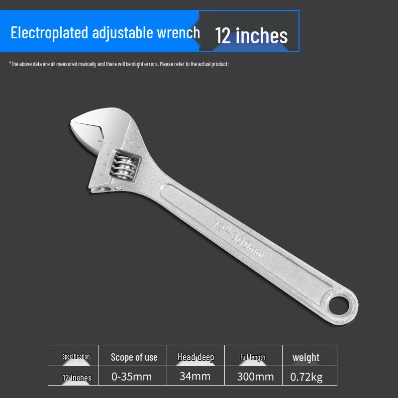 Adjustable Multifunctional Large-Opening Self-Tightening Short Handle Wrench for Plumbing