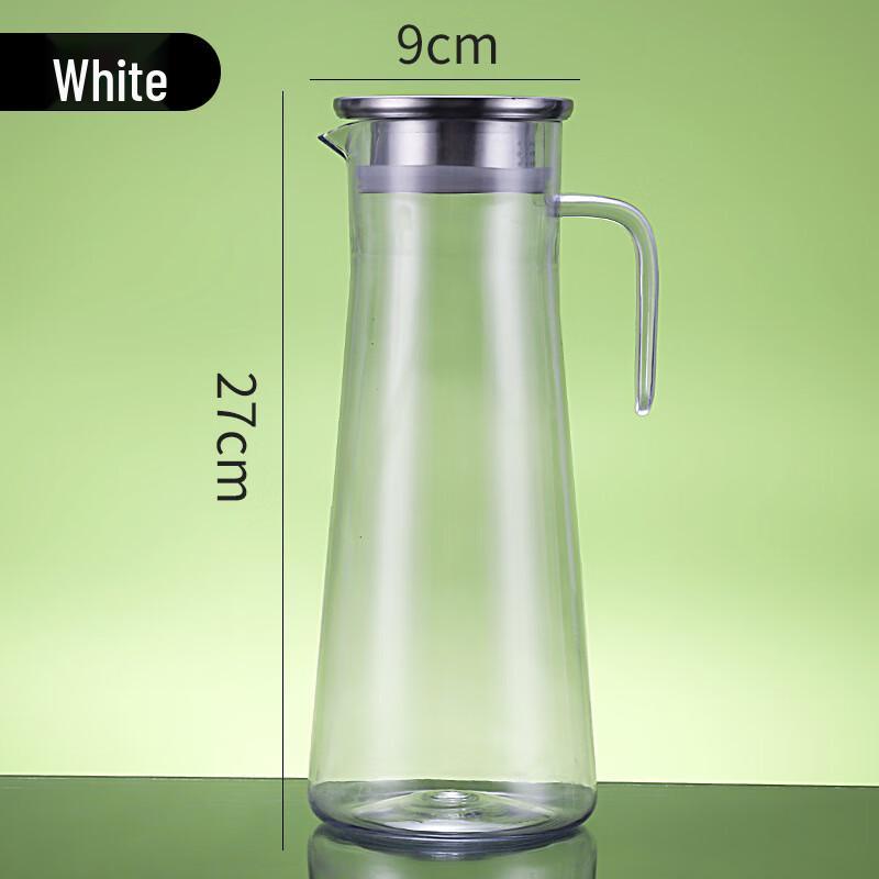 ZISIZ 1,5L Transparenter Plastikkrug mit Edelstahldeckel