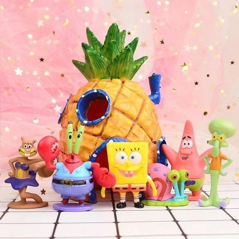 SpongeBob SquarePants Figurine Set of 6, 3+ Inches, Multicolor Character Collection, Kids Toys Gift, Party Decorations