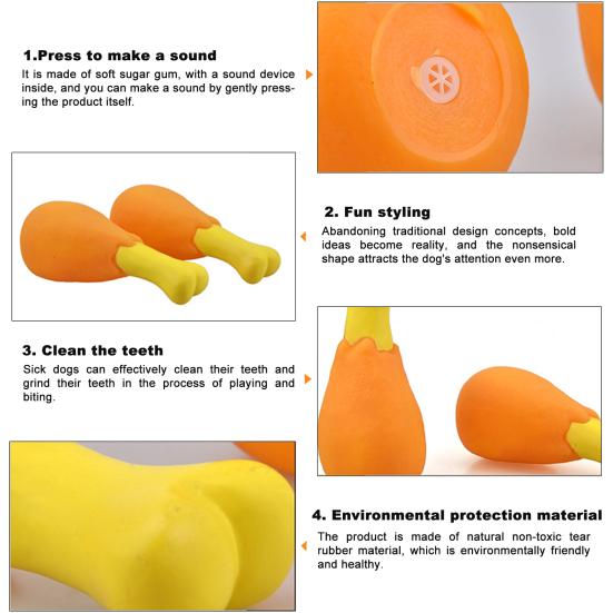 Chicken Leg Puppy Toy Elastic Interactive Toy PVC Squeaky Rubber Chicken Leg Pet Dog Toy for Home