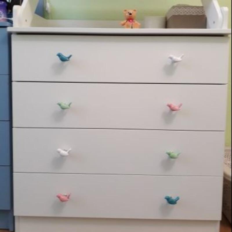 1 Pièce Poignées en Céramique Forme d'Oiseau Mignon pour Meubles Couleurs Variées Boutons de Meuble Décoration de Maison Poignée pour Chambre d'Enfant Boutons pour Enfants