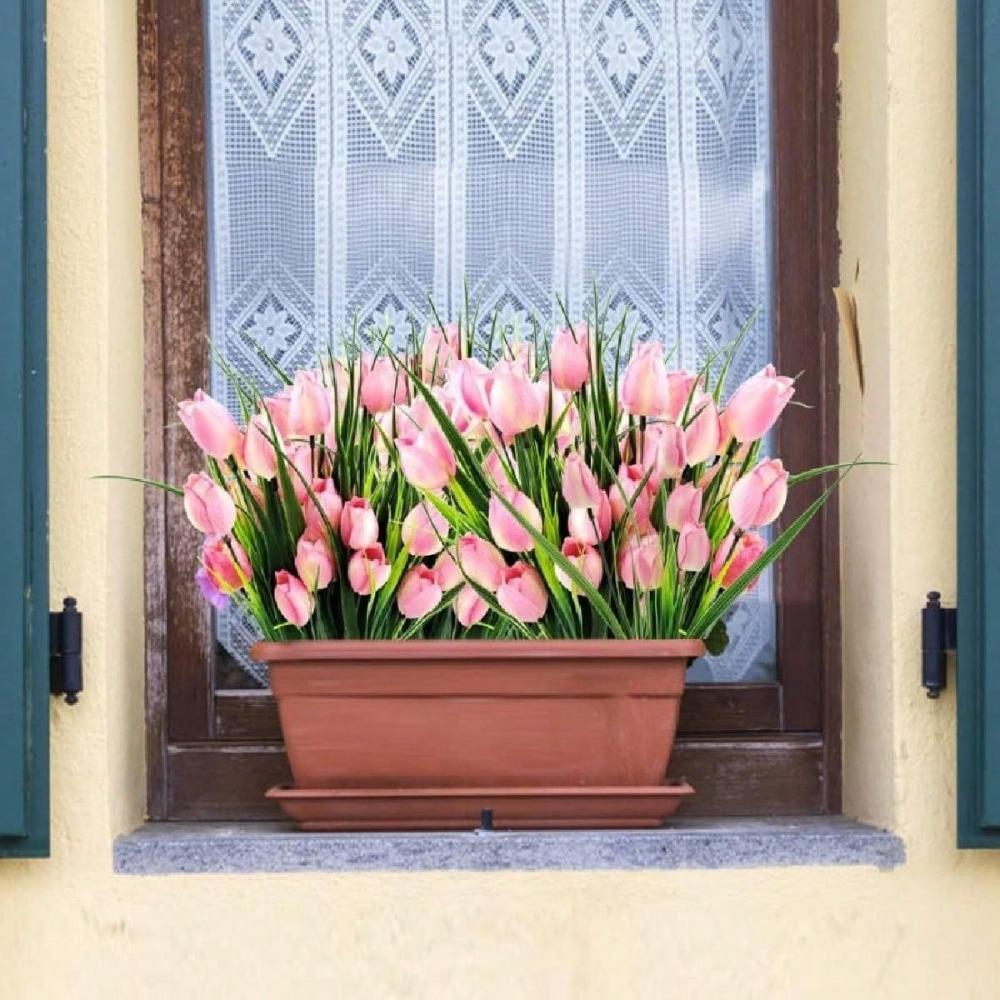 6 sztuk jedwabny bukiet tulipanów sztuczne tulipany w sumie 30 głów sztuczne prawdziwe kwiaty do domu biuro przyjęcie wesele doskonały prezent dzień matki