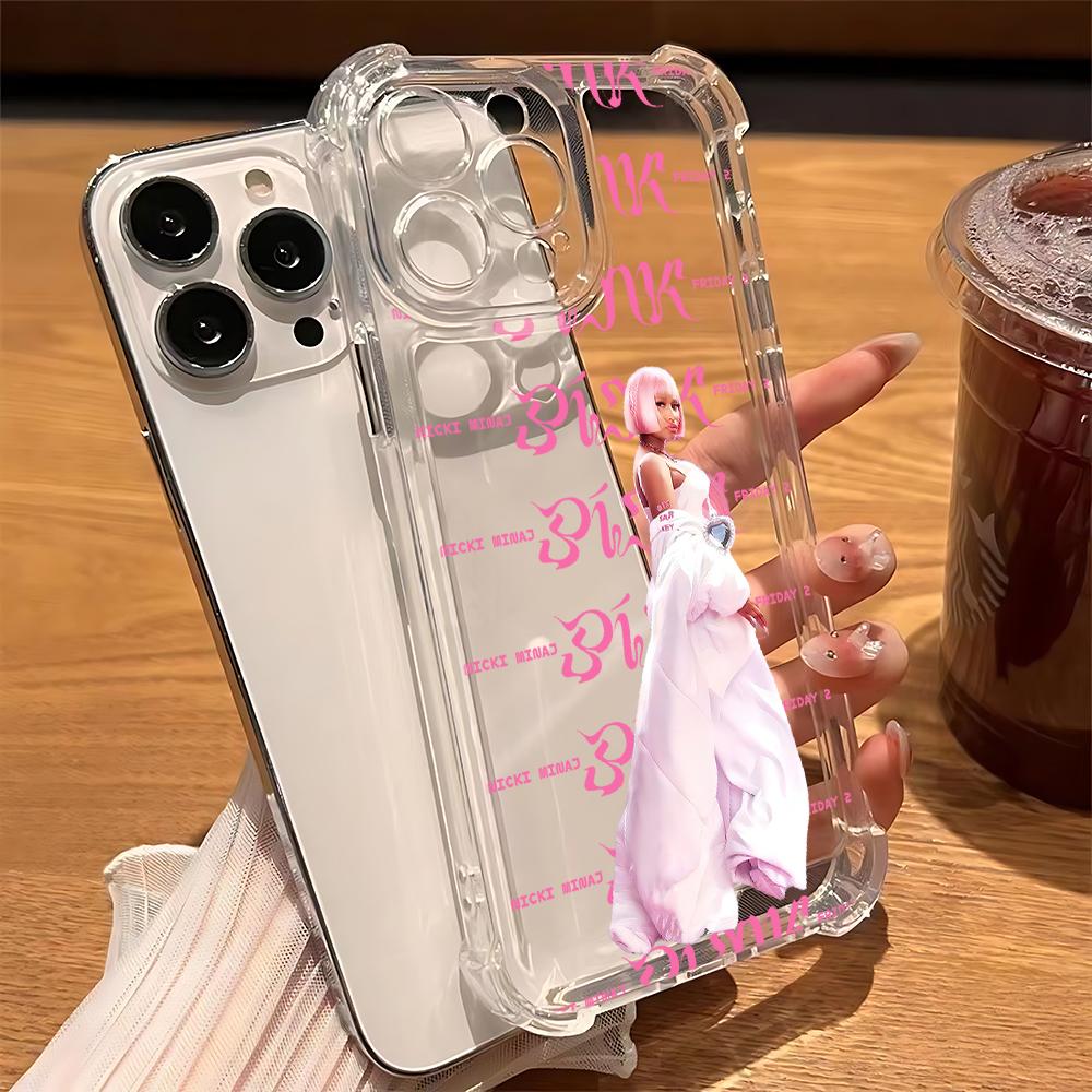 Nicki Minaj Rapper Pink Friday 2 Phone Case For iPhone 16 15 14 13 12 11 Mini Pro Max XR XSMax Plus Anti Fall Transparent Cover
