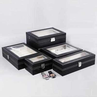 Klassische Armbanduhrenbox mit 2/3/4/5/6/8/10/20/24 Fächern, Uhrenhalter, Aufbewahrungskoffer, Organizer, PU-Leder, doppellagige Uhrenbox