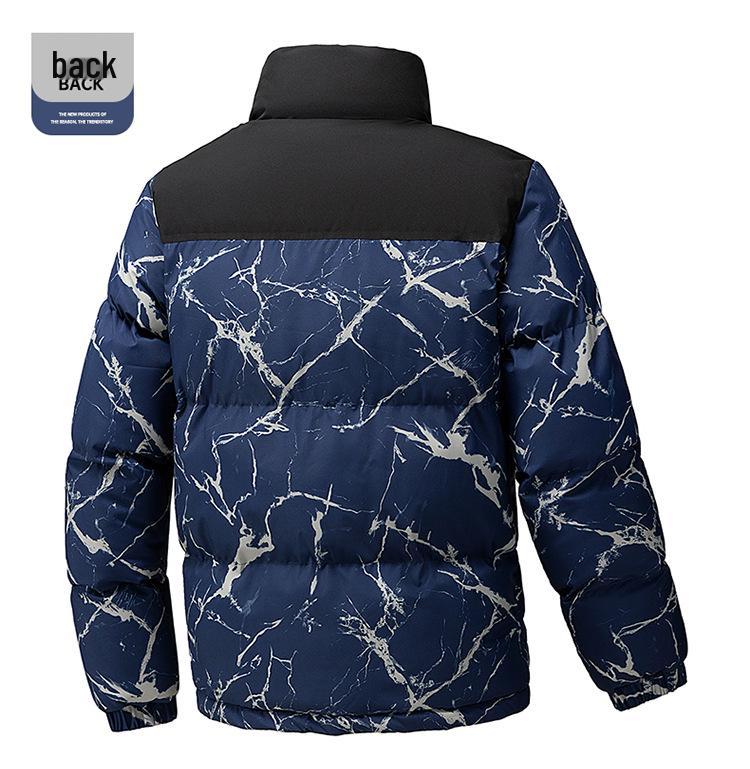 Men's Trendy Camouflage Cotton Jacket, Winter Warmth with Thickened Stand Collar