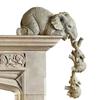 3Pcs Cute Elephant Figurines Elephant Holding Baby Elephants Resin Crafts Mother Elephants Hanging Baby Home Decor Statue Gift
