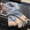 Water ripple pure cashmere double-sided contrasting scarf couple winter women
