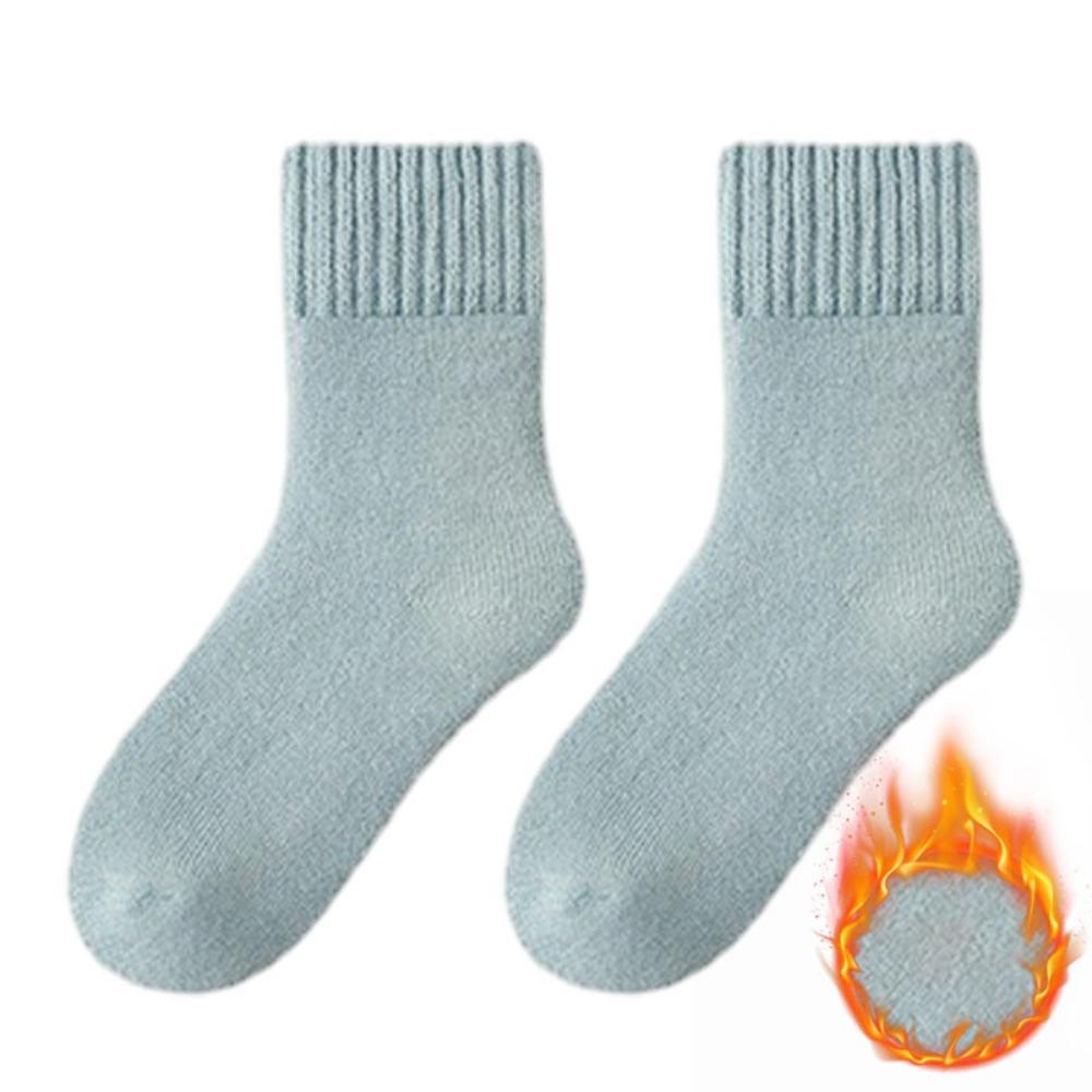 

New Polyester Cotton Winter Warmer Thicken Sock Medium Tube Sock Thermal Wool Cashmere Snow Socks Seamless Sleeping Socks синій