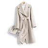 Women's Extra Long Wool Overcoat - Lace-up, Double-faced, Slim Fit, Over-the-Knee, Autumn & Winter Temperament