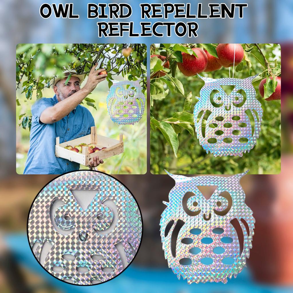 10PCS Sticky Owl Type Flashing Bird Piece Orchard Balcony
