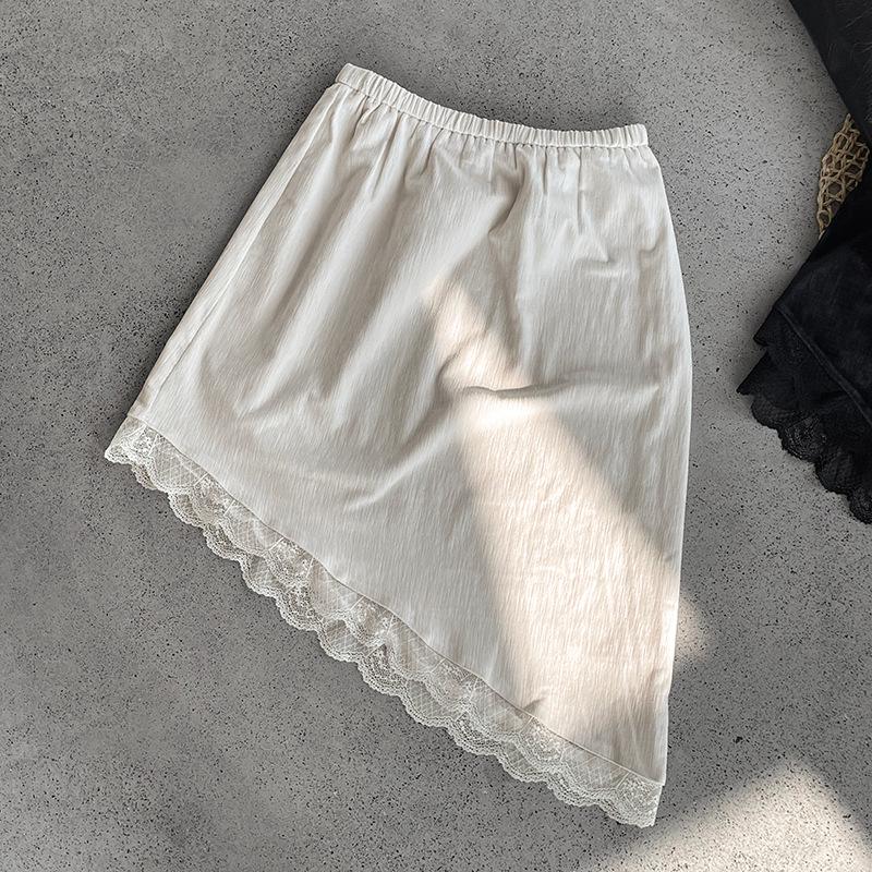 

Taowuan Korean Lace Patchwork Velvet Midi Skirt with Irregular Hem - Women s Style M8690 One Size абрикосовий
