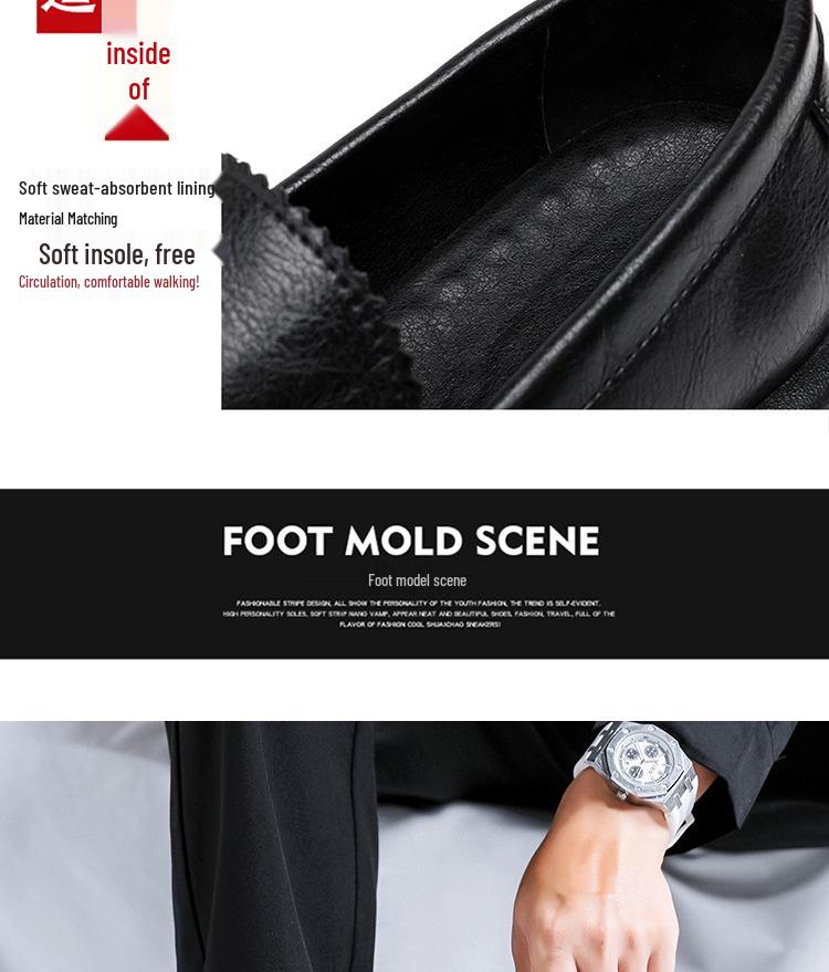 2024 Summer Men's Trendy British Style Casual Low-Top Thick-Soled Leather Shoes 43188-R