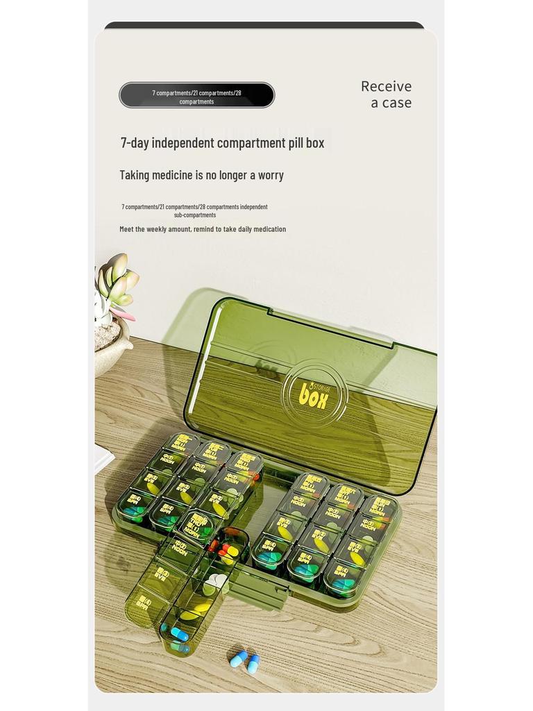 Portable Weekly Pill Organizer - Compact Travel Size with 3 Daily Compartments