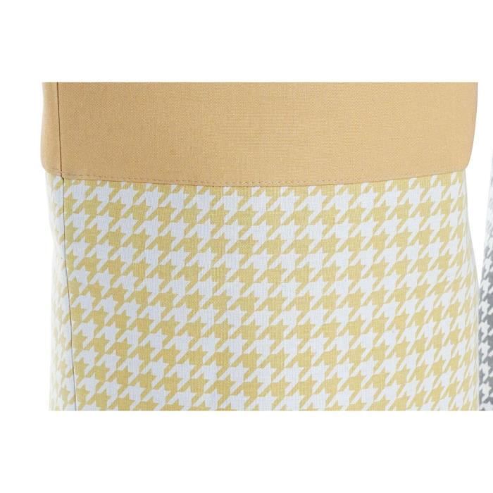 Panier à linge - Noname - Pied de coq - Gris, bleu, jaune - 40 x 40 x 60 cm - 3 unités