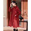 Shishui Nianhua Women's Red Wool Blend Coat