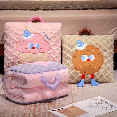 Creative and Fashionable Pillow Quilt Blanket Two-in-one Two-dimensional Wash Cotton Nap Air Conditioner Pillow Embroidered Plush Head Cushion