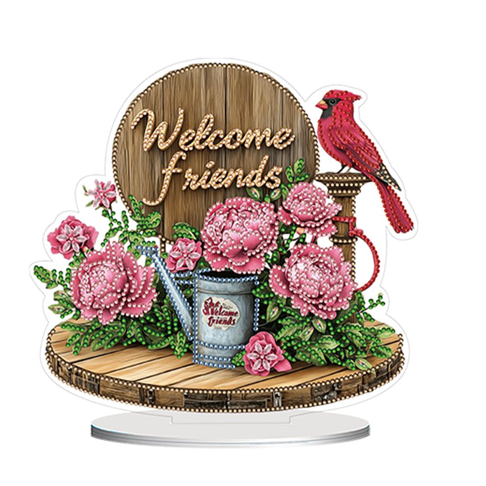 2D Flat Print DIY Table Top Diamond Painting Ornament Kits Diamond Painting Desktop Ornaments Kit for Home Office Desktop Decor