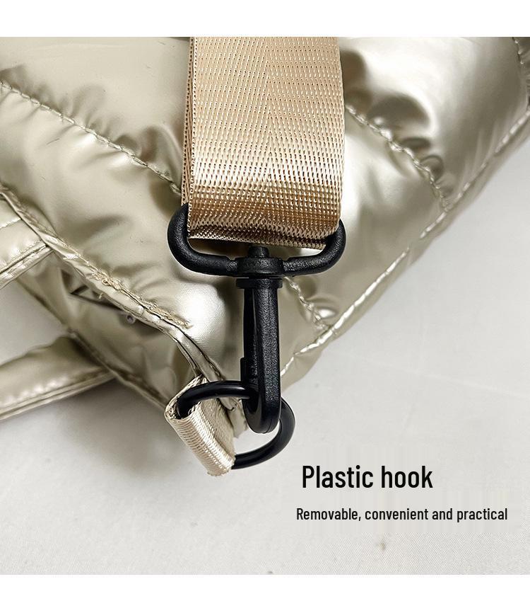 Laminated Winter Tote Bag: Stylish Lightweight Crossbody & Shoulder Women's Down Coat Bag