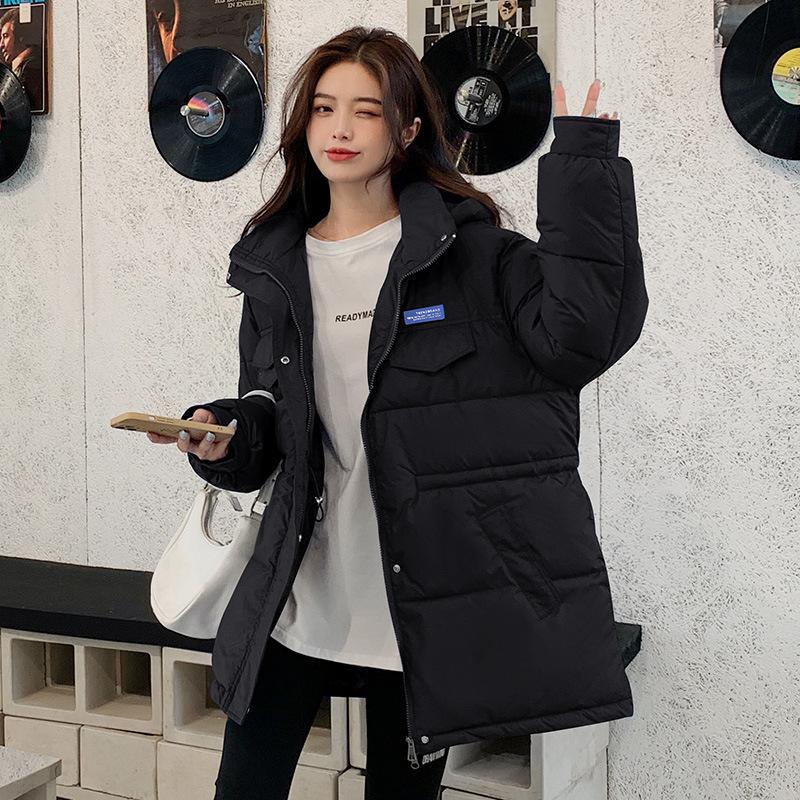 Winter Cotton Long Sleeve Jackets Women's Puffer Parkas Thick Loose Coat with Hood Oversized Warm Padded Outerwear