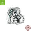 Heart-Shaped Family Tree Diy Bracelet Beads, Warm Life Tree S925 Sterling Silver Love Loose Beads