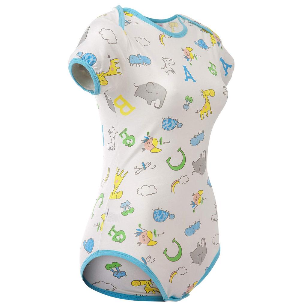 LittleForBig Adult Drawing Cotton Size S Romper, Child's "Giraffe" Zoo, Pajamas,