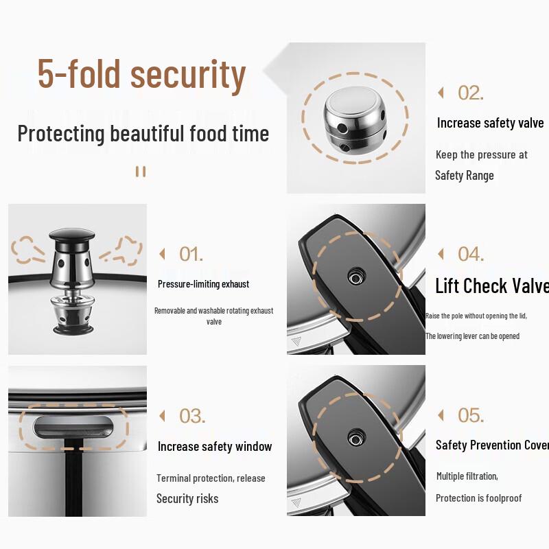 Supor 304 Stainless Steel Multi-Stove Pressure Cooker 26cm 9L