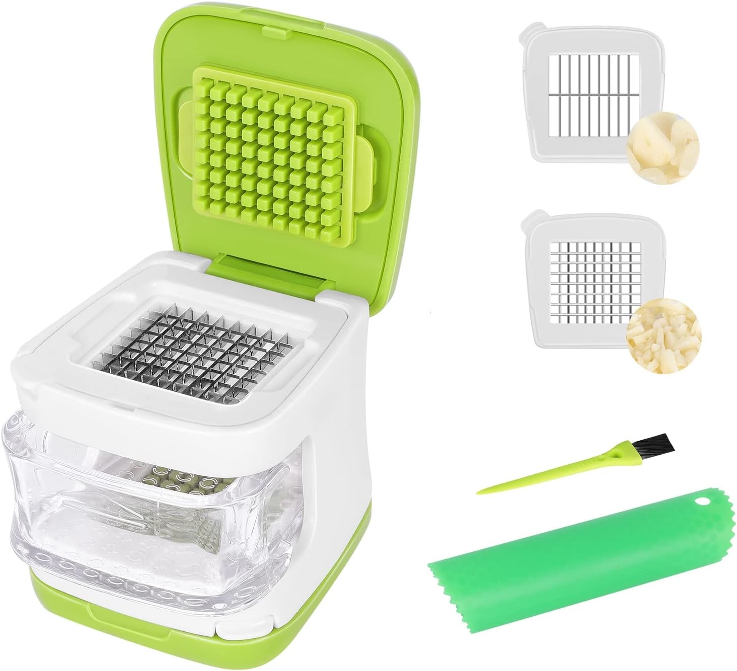 

Updated Garlic Press&Peeler Set- Convenient Dicing and Slicing. Chopper, Masher & Crusher, Mincer and Paste Kitchen Tool