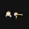 Rainbow Moonstone & CZ Earrings 925 Sterling Silver Gold Plated Fine Jewelry Gift for Her